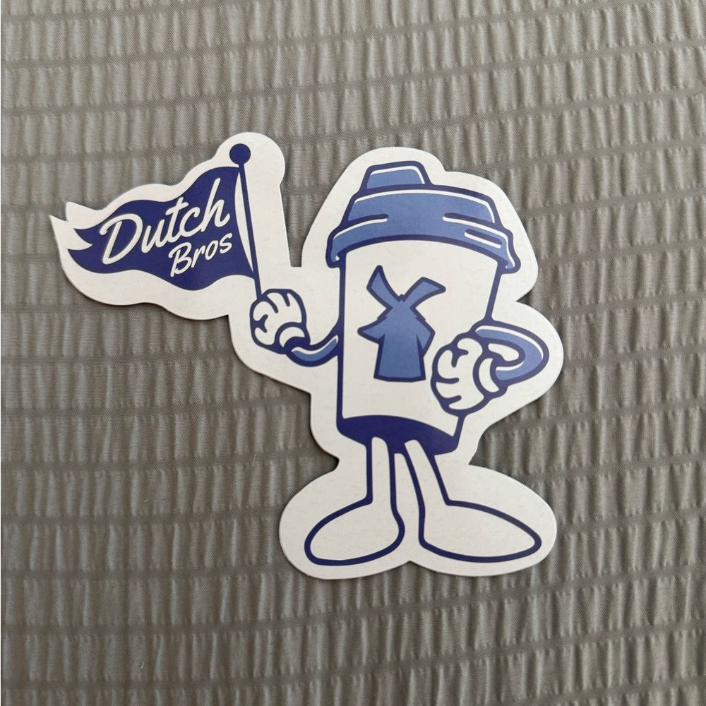 Dutch Bros Blue and White Coffee Cup Sticker
